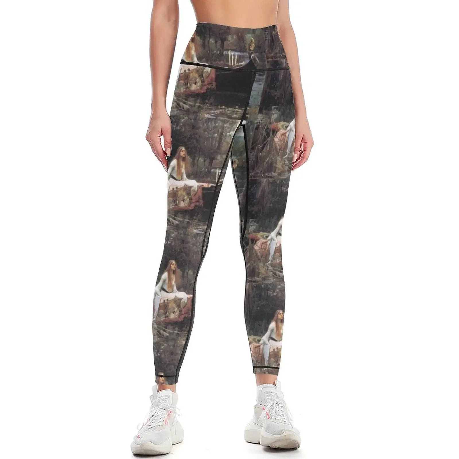 

The Lady of Shalott by John William Waterhouse Leggings workout shorts high waist workout clothes for Womens Leggings