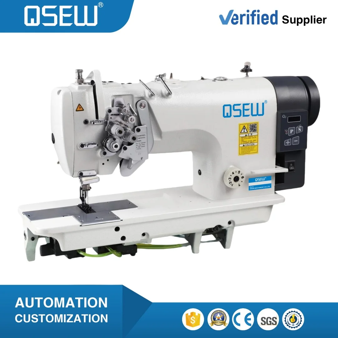 

QS-845E Direct Drive High Speed Double Needle Lockstitch Small Hook Cross Stitch Industrial Sewing Machine