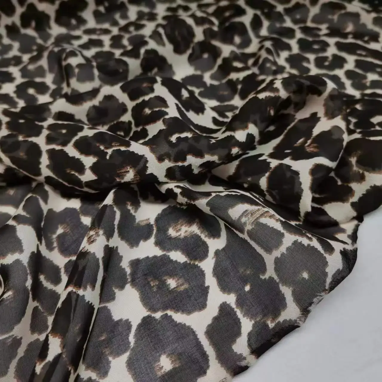 Thin Silk Chiffon Fabric Scarf Beach Dress Animal Print Classic Leopard 5 Colors Available