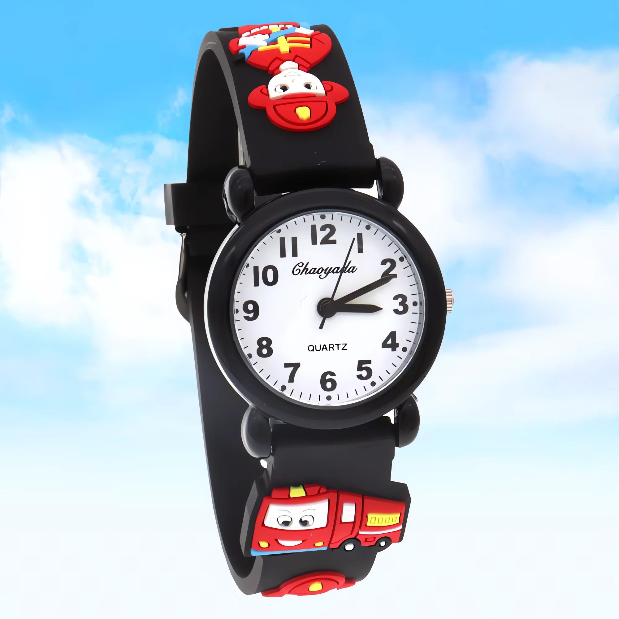 Kids Quartz Watch with Silicone Strap Digital Waterproof Cool Clock for Students Boys
