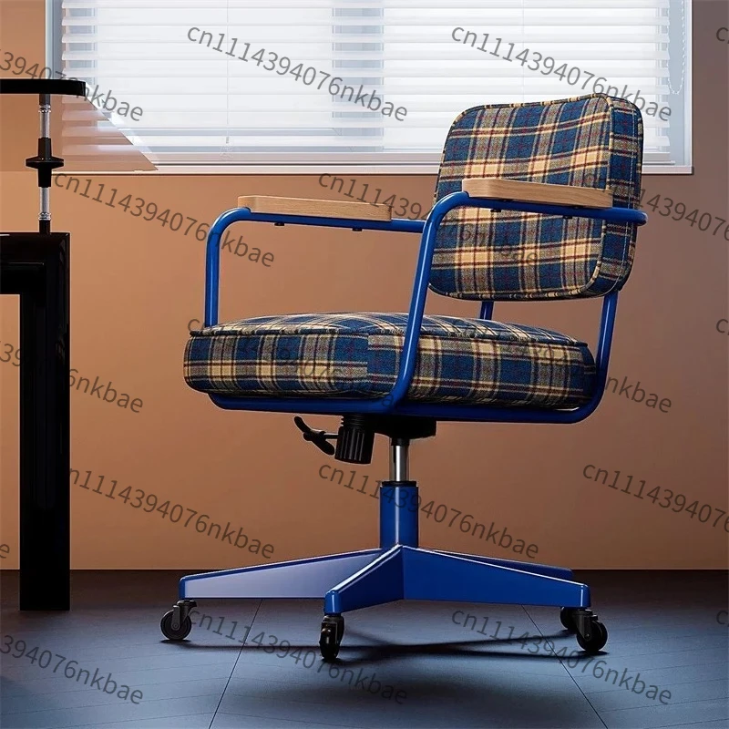 Cadeira de Escritório Ergonômica Retrô, Cadeira de Computador para Jogos com Encosto Alto, Cadeira de Mesa Giratória de Design para Mobiliário de Quar