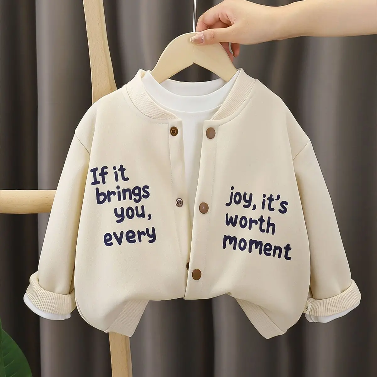 2026 Kids Baseball Jacket Boys Girls Thickened Zip Up Coat Spring Autumn Toddler Outerwear Casual Streetwear