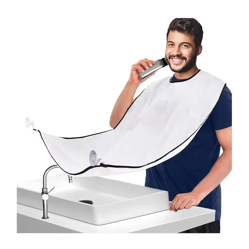 Man Shave Beard Apron Black Hair Shave Apron Trimmer Holder Beard Catcher Waterproof Household Household Cleaning Tools