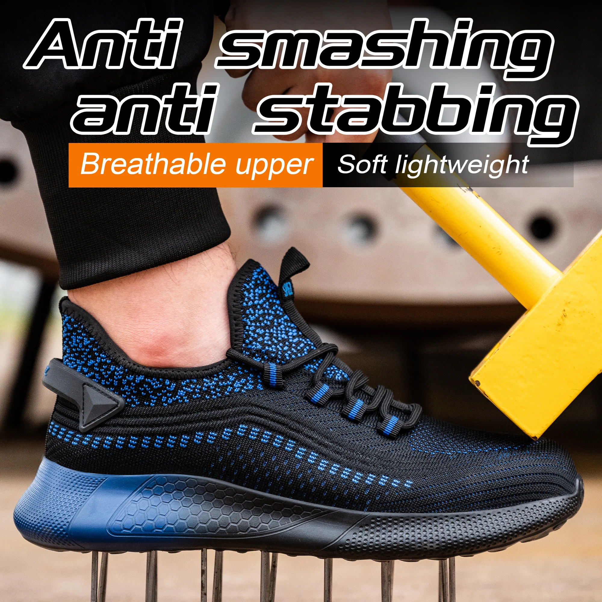 

Steel head four seasons models anti-smash anti-stabbing safety shoes men's work shoes breathable comfortable sports shoes