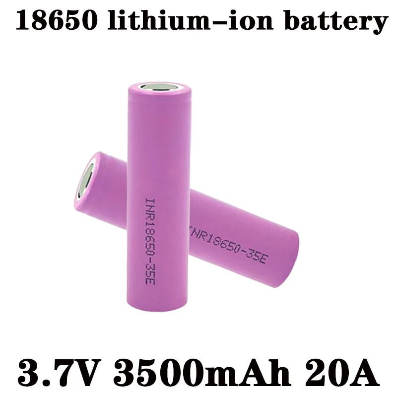 35E 18650, confezione da 20 pezzi, batteria agli ioni di litio da 3,7 V e 2500 mAh, batteria ricaricabile agli ioni di litio 18650 con ottime prestazioni in termini di sicurezza, ideale per