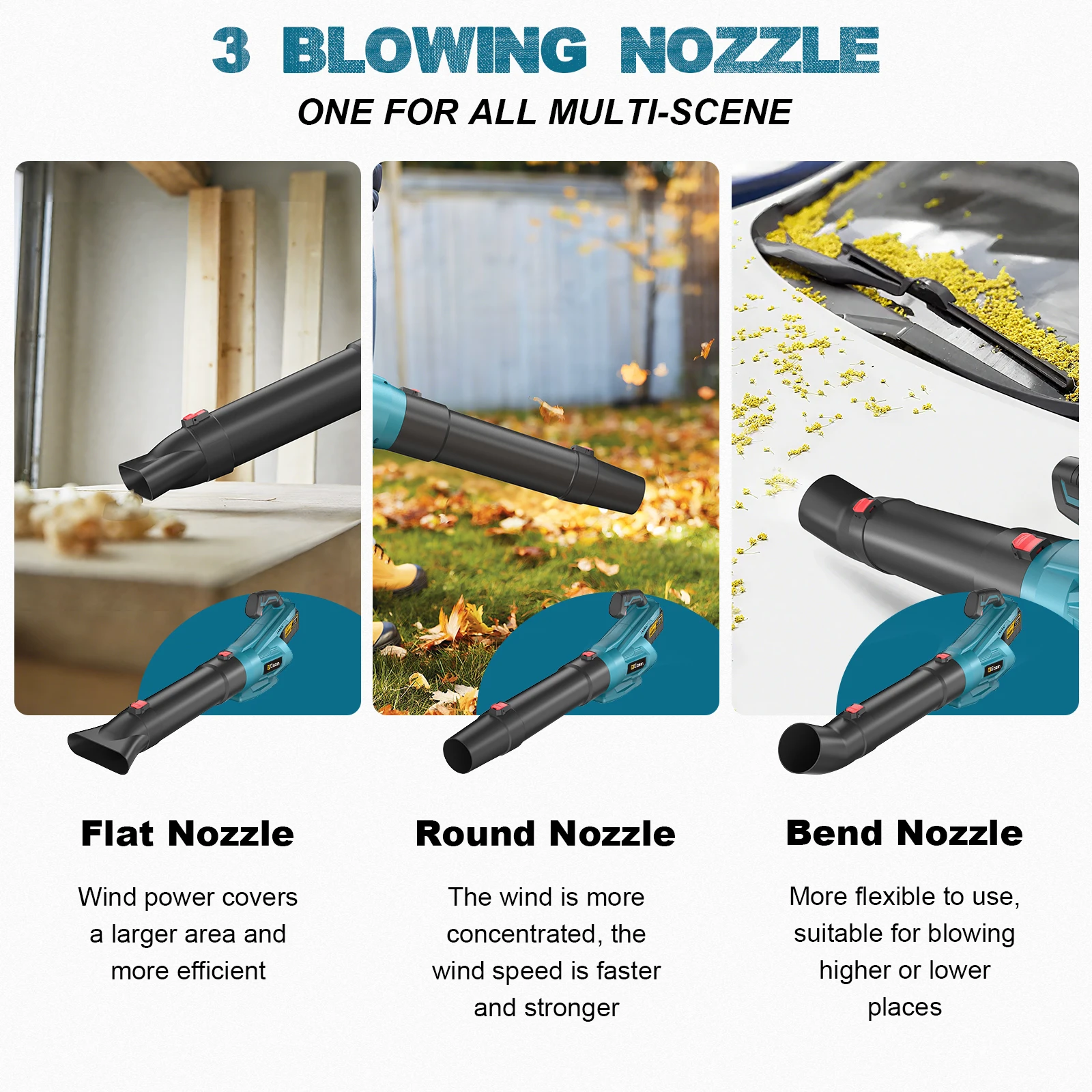 Gisam Brushless Electric Air Blower Cordless Leaf Blower Garden Snow Dust Blowing Cleaning Tool For Makita 18V Battery Pins
