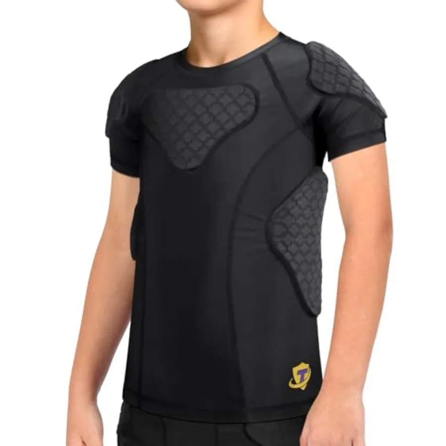

Youth Padded Shirt Chest Rib Heart Guard Protector Shirt for Football Rugby Lacrosse Baseball Softball
