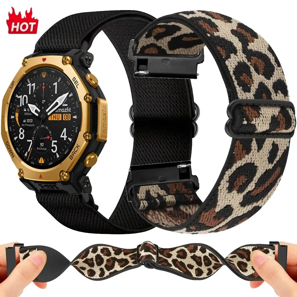 Correa de nailon de 22mm y 20mm para Amazfit Samsung Galaxy Watch 7, 6, 5, 4/Amazfit Balance 2, correa ajustable para Amazfit T-Rex3 Pro de 48-44mm