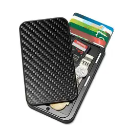 NEW RFID Card Holder Mens Carbon Fiber Minimalist Wallets for Credit Cards Bank Business ID Card Case Cards Boxs Change Holders