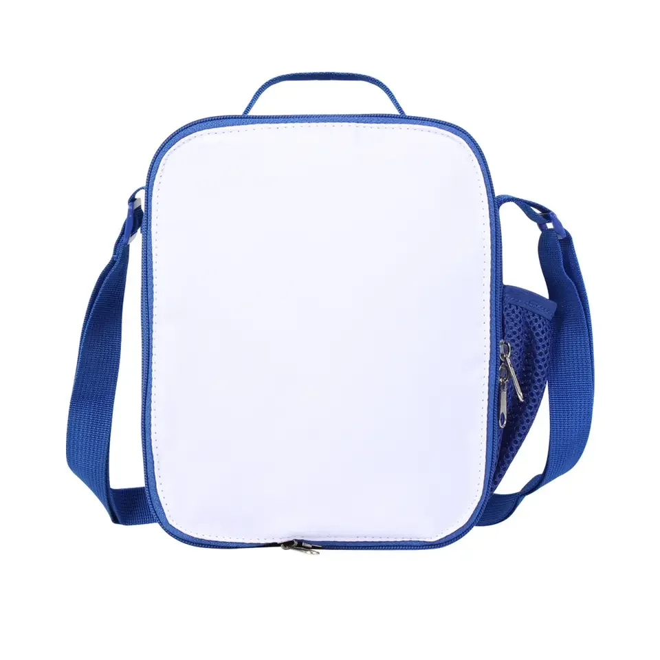 Sublimation Blank Insulate Lunch Bag Shoulder Handbag Keep Warm Student Polyester Portable Outdoor Office Crossbody Bag