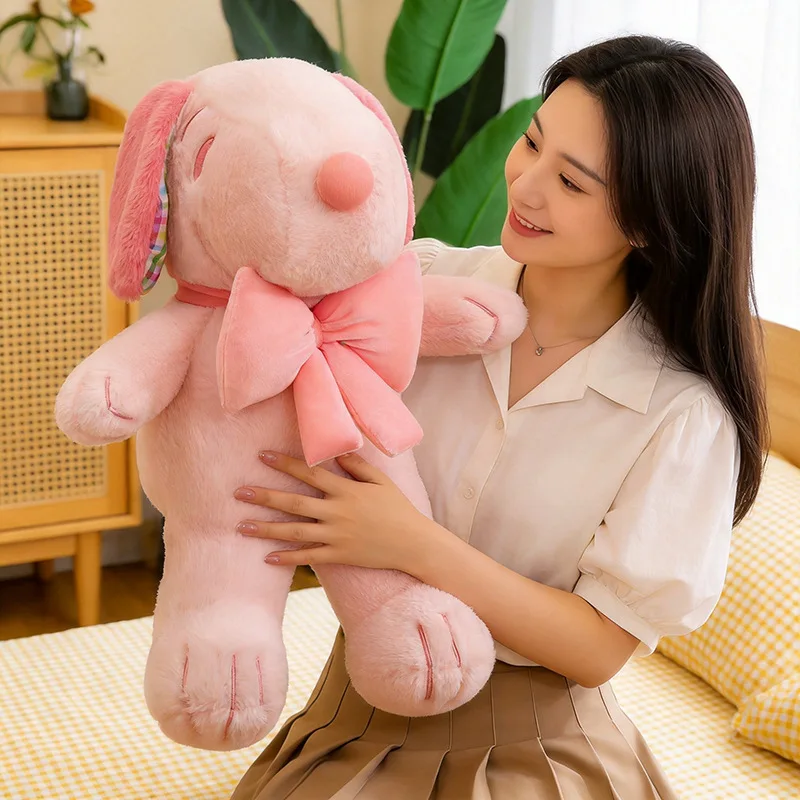 

25-90cm Snoopy Plush Toy Cherry Blossom Pink Large Cartoon Birthday Pillow Sofa Pillow Doll Stuffed Cute Gift for Girl Boys Xmas