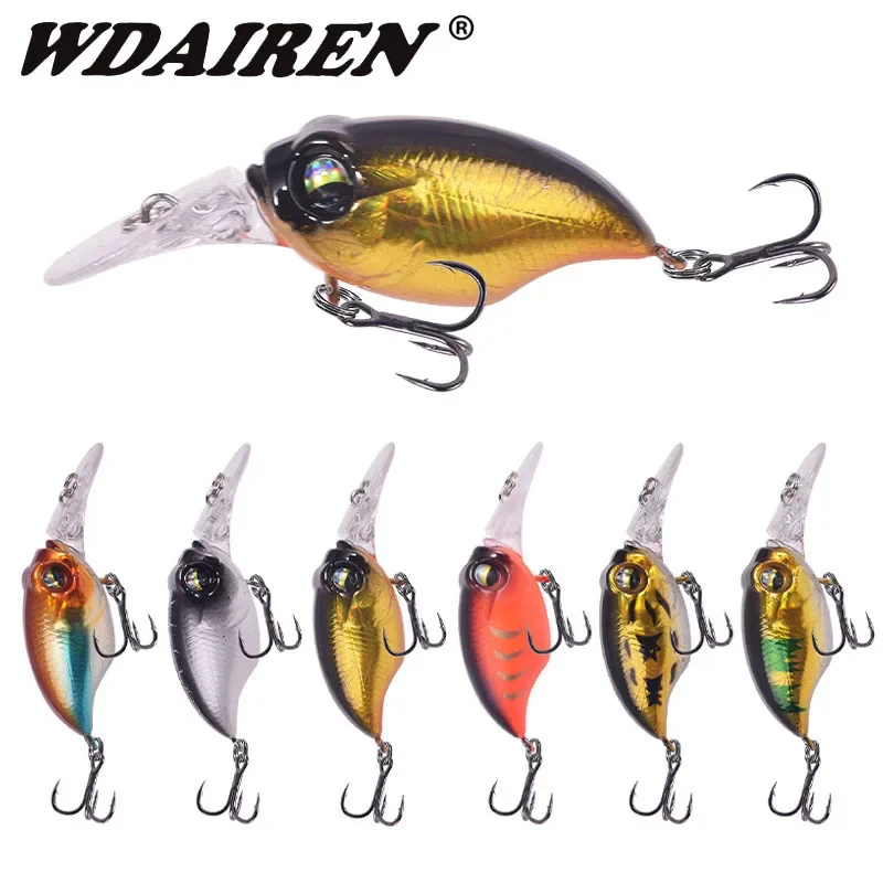 1 Pc Floating Crank Fishing Lures 5.8cm 6g Wobblers Tackle with Hooks Plastic Artificial Bait for Pike Bass Crankbait Jerkbait