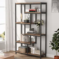 Tribe signs Bücherregal Bücherregal Industrie, 5 Tier freistehende Regale Display Aufbewahrung einheit für Wohnzimmer, Home Office