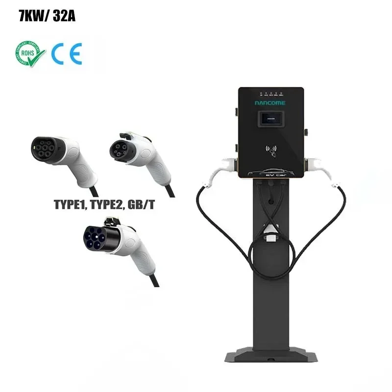 

Home Commercial EV Charger OCPP 1.6 Type 1 Type 2 32a 14kw Fast Wallbox Electric Vehicle Charging Station