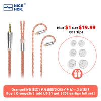 NICEHCK OrangeSir HiFi IEM Upgrade Cable AliExpress 15th Anniversary Sale Add $1 to Get C03 Eartips Full Set