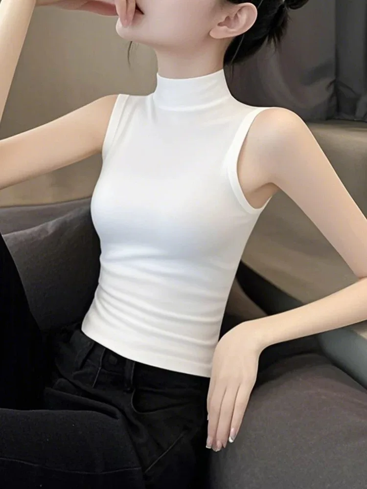 

Slim Fit f High Collar Tank Top T-irt Women plus Size Casual Versatile Svel Base Layer Inner Wear Outer Wear