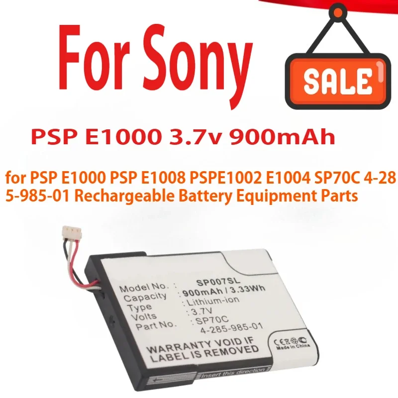 900mAh Game Console Battery for Sony PSP E1000 PSP E1008 PSPE1002 E1004 SP70C 4-285-985-01 Rechargeable Battery Equipment Parts
