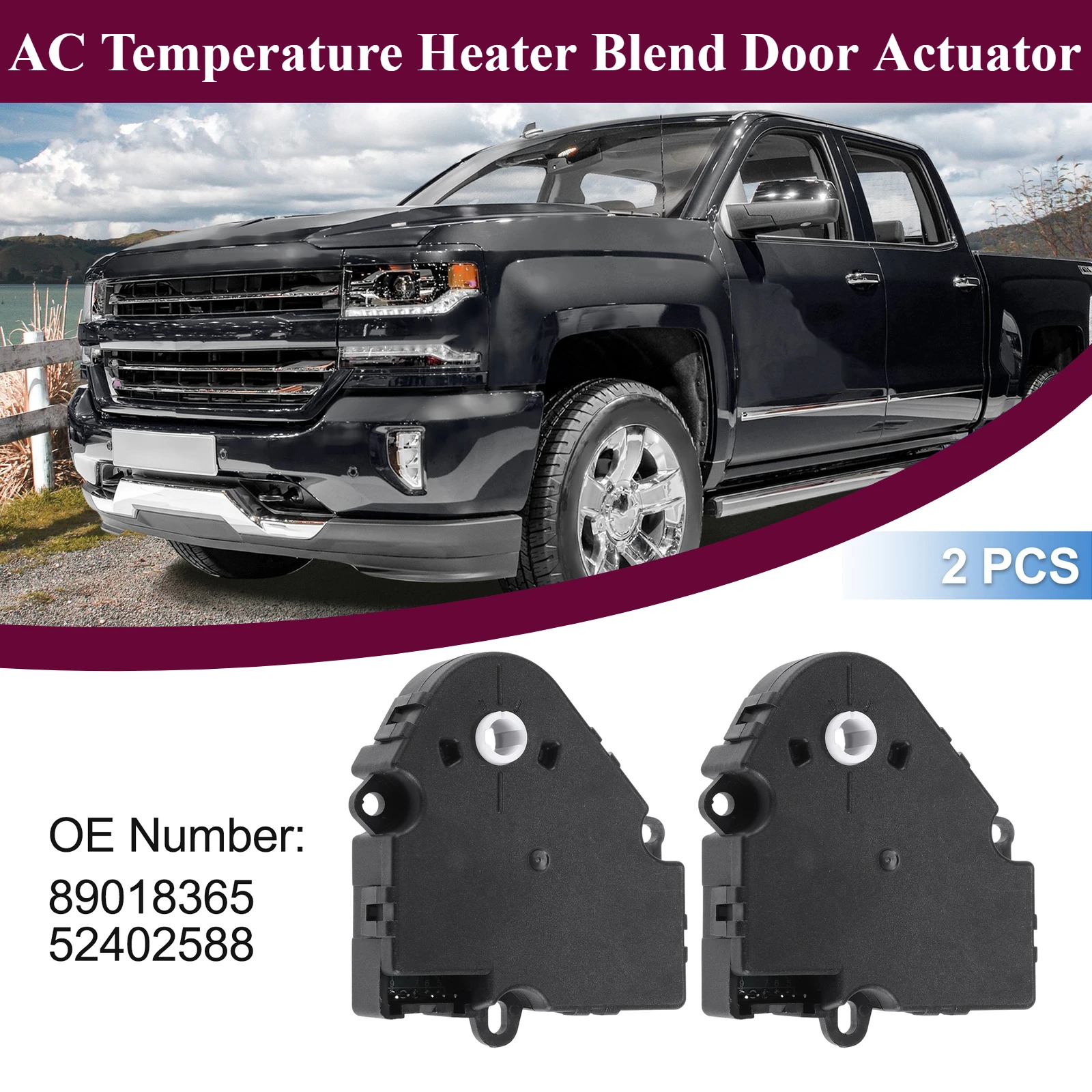 

2PCS AC Heater Air Blend Door Actuator 52402588 For Chevy GMC 15-72971 604-106