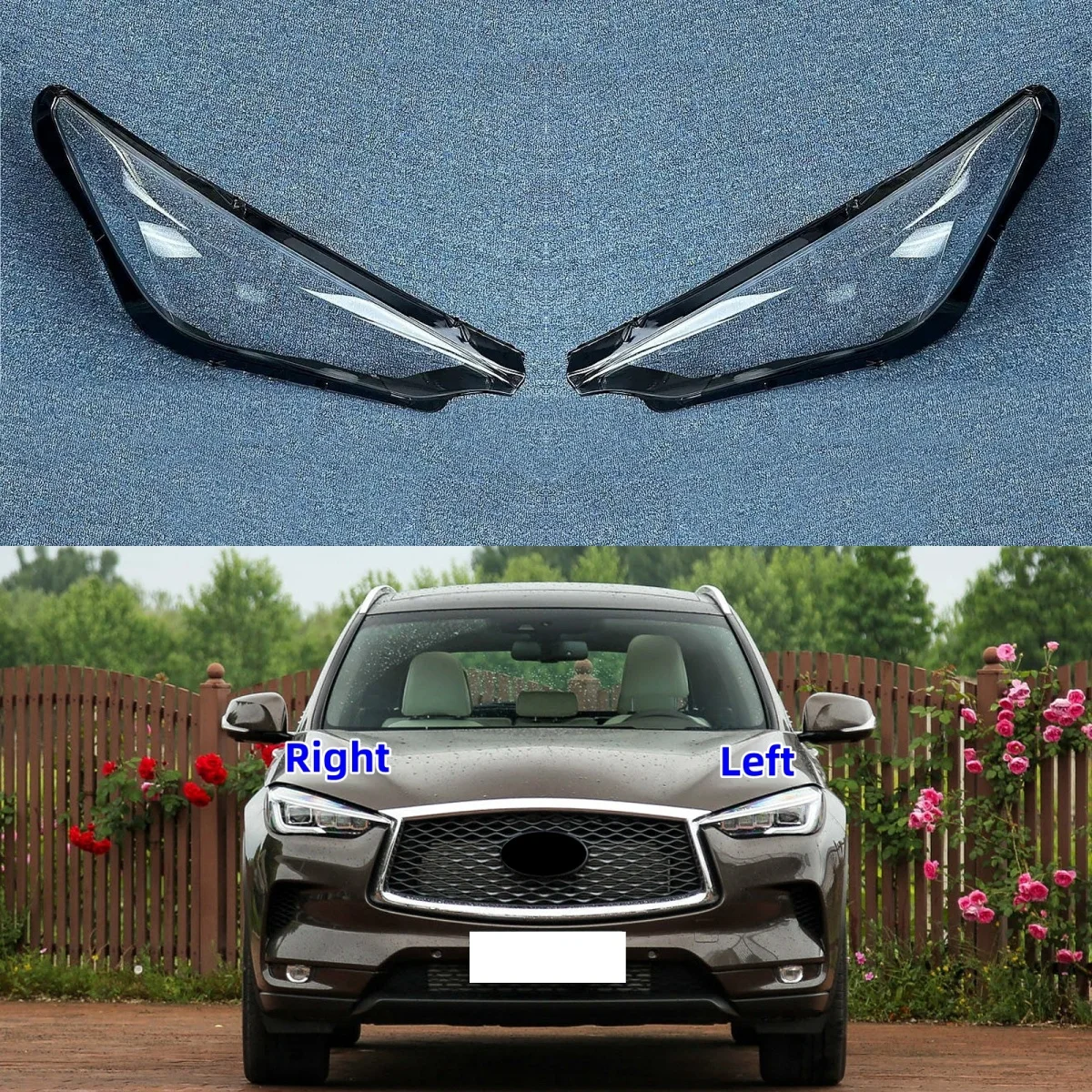 

Для Infiniti QX50 2018 2019 2020 2021 2022 2023, крышка автомобильной фары, корпус прозрачного абажура, стеклянная линза