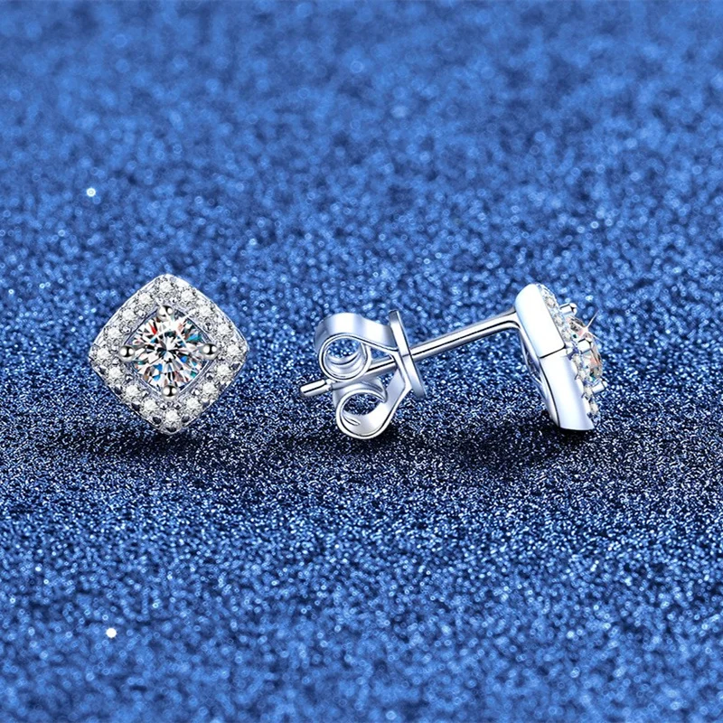 

E311Lefei модные классические роскошные 0,1 карата модные квадратные серьги с муассанитом для женщин с подвесками из стерлингового серебра s925 вечерние ювелирные изделия подарок