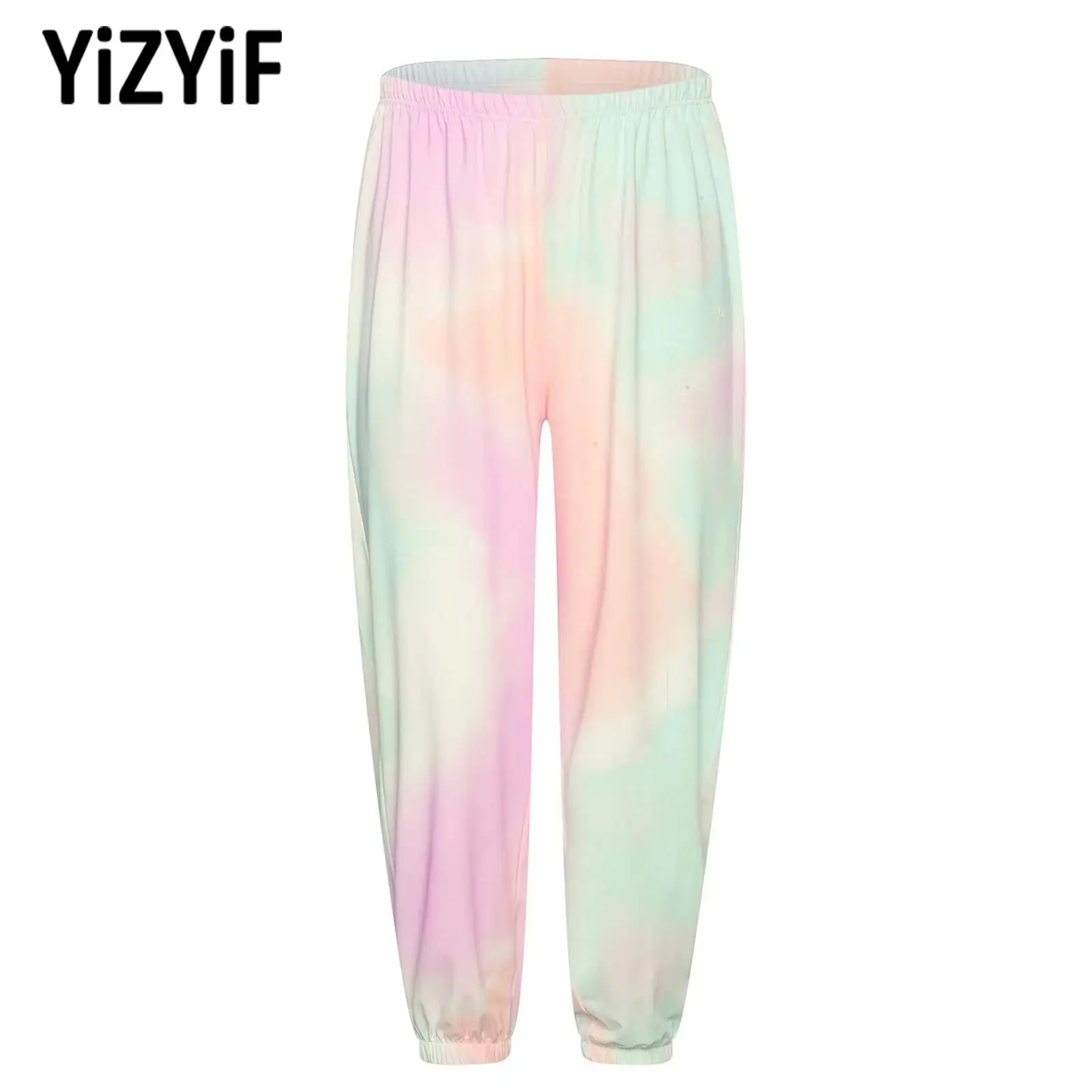 

Fashion Tie-Dye Printed Athletic Pants Elastic Waistband Quick-Drying Sweatpants Sports Workout Beach Costumes for Kids Girls