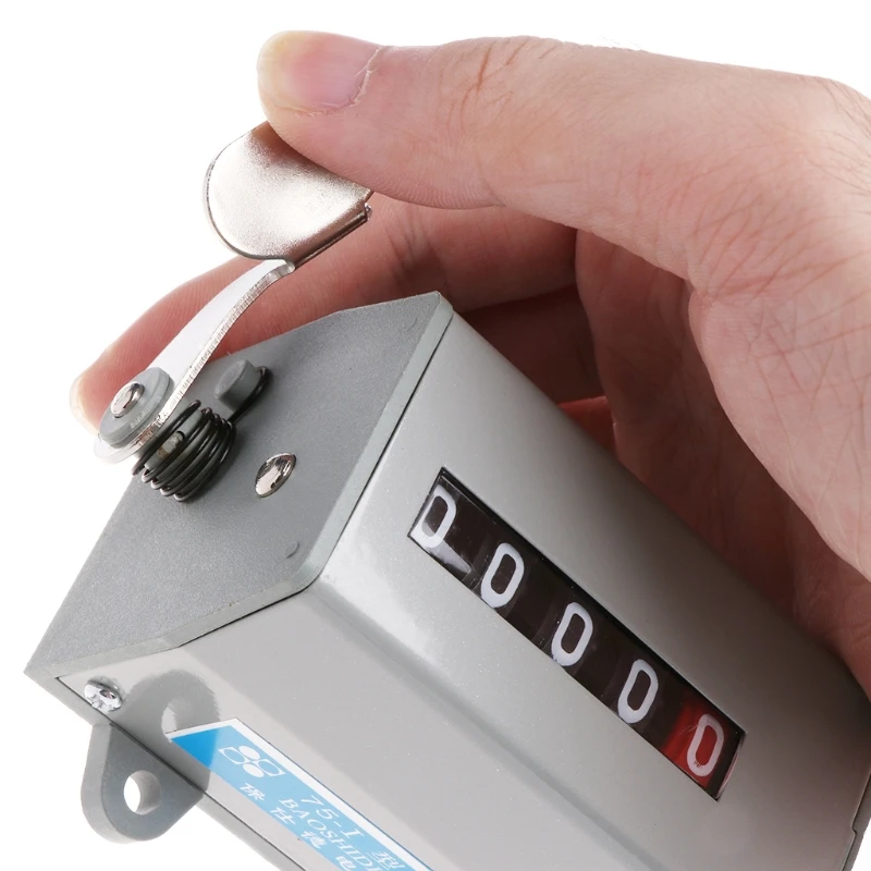 220V 1 Pc 75-I Metal Mechanical Resettable 5 Digits Display Rotary Revolution Counter 350 R/Min