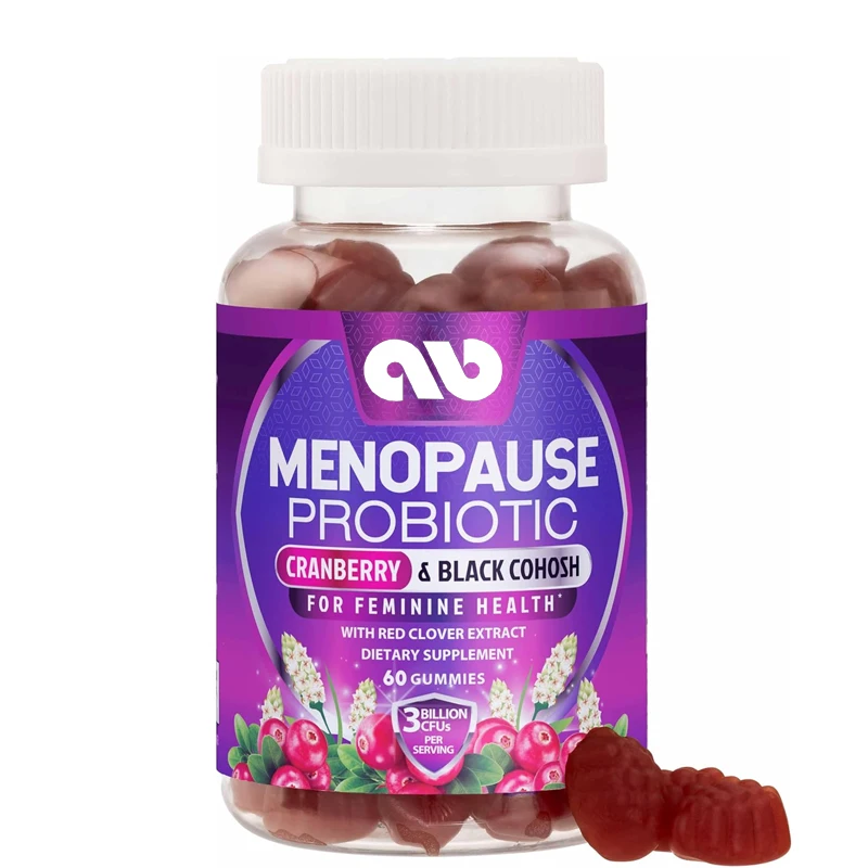 Women\'s menopausal probiotic gummies, natural menopausal relief of hot flashes, pH balance, immune support