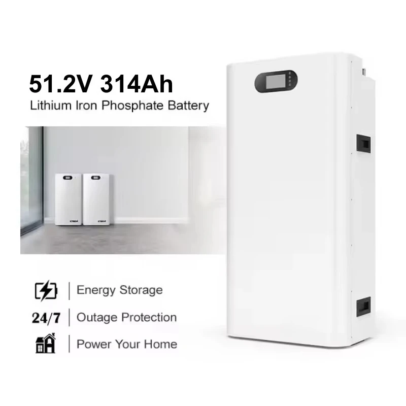 

15–16kWh Wall-Mounted LiFePO4 Battery – 51.2V Home Solar Storage with Smart BMS & Sleek Design