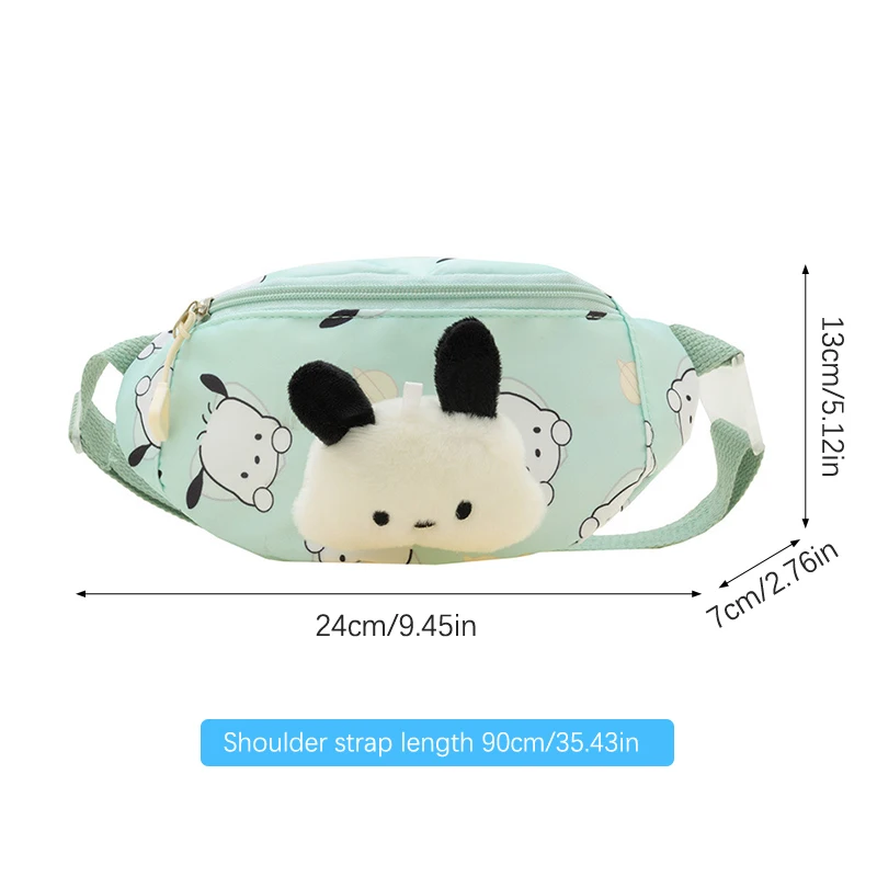 Sanurgente Kuromi-Sac à bandoulière en nylon pour enfants, sac de poitrine pour enfants, grande capacité, sacs à bandoulière initiés par les filles, Cinnamoroll, Pompompurin