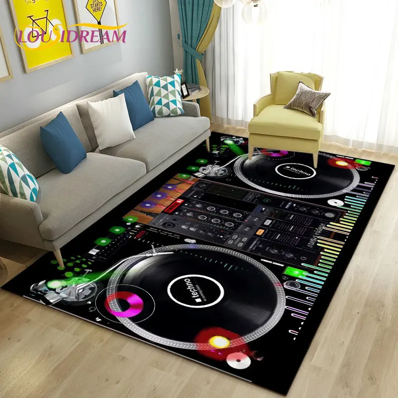 3D DJ Music Screen Keyboard Area Rug,Carpet Rug for Living Room Bedroom Sofa Doormat Decoration,Kid Play Non-slip Floor Mat Gift