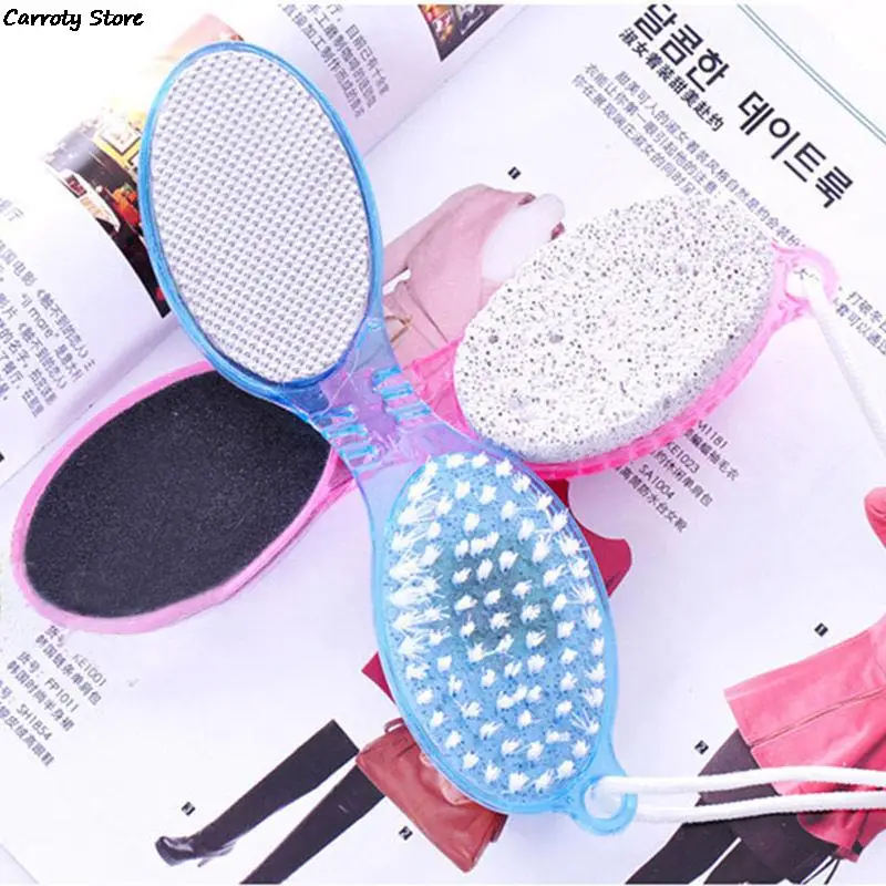 4 in 1 Foot Care Callus Brush Grinding Feet Stone Scrubber Pedicure Exfoliate Remover Two sides Cleaning dust dead skin