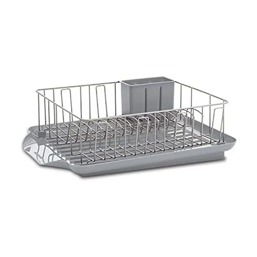 

3Piece Large Capacity Dish Drying Rack Set with Drainboard and Utensil Holder, RustResistant Kitchen Counter Dish Drainer