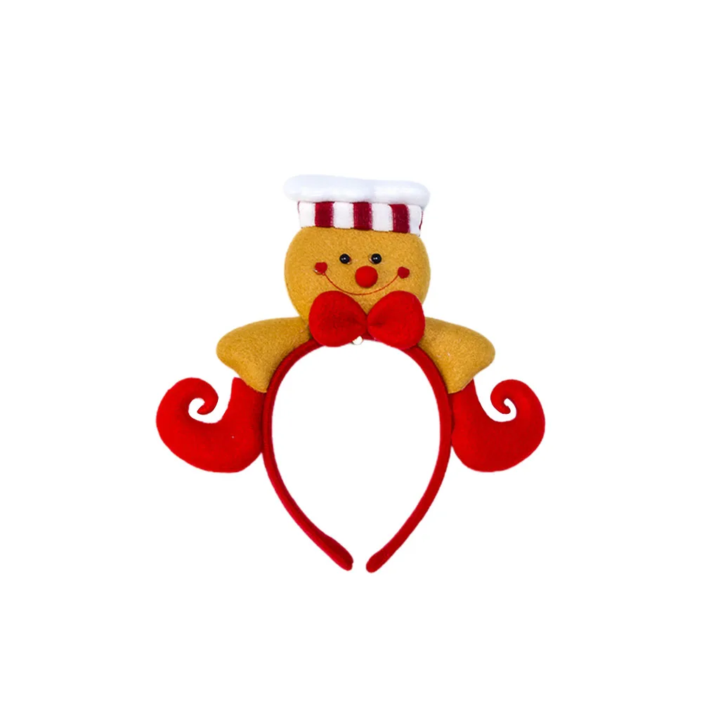 

4 PCS Gingerbread Man's Hairband Christmas Accessories Costume Party Supplies Hoops Headdress Elk Horns