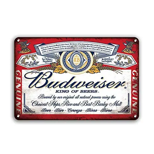 MeowPrint Budweisors Historc Label Beer Bar Pub Club Man Cave Vintage Tin Sign 12x8Inch (bw) sign sign sign