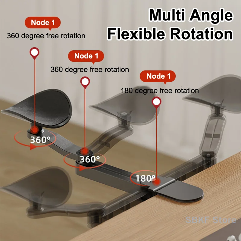 Computer Desk Arm Rest Pad Ergonomic Armrest Wrise Support Adjustable Rotate Extender Mouse Pad Armrest Bracket For Home Office
