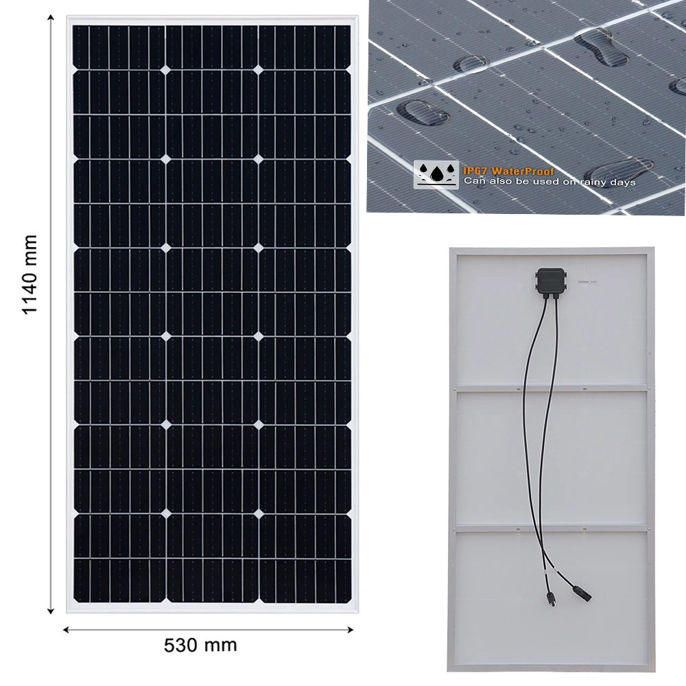 Solar panel 경량 태양 전지 패널 모듈, 100W 120W 150W 셀 알루미늄 프레임, 12V 또는 24V 36V 배터리, 자동차 가정 농장 보트 RV 캠핑 요트