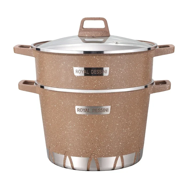 

Aluminum Steamer with Thickened Marble Coating Domestic Stockpot