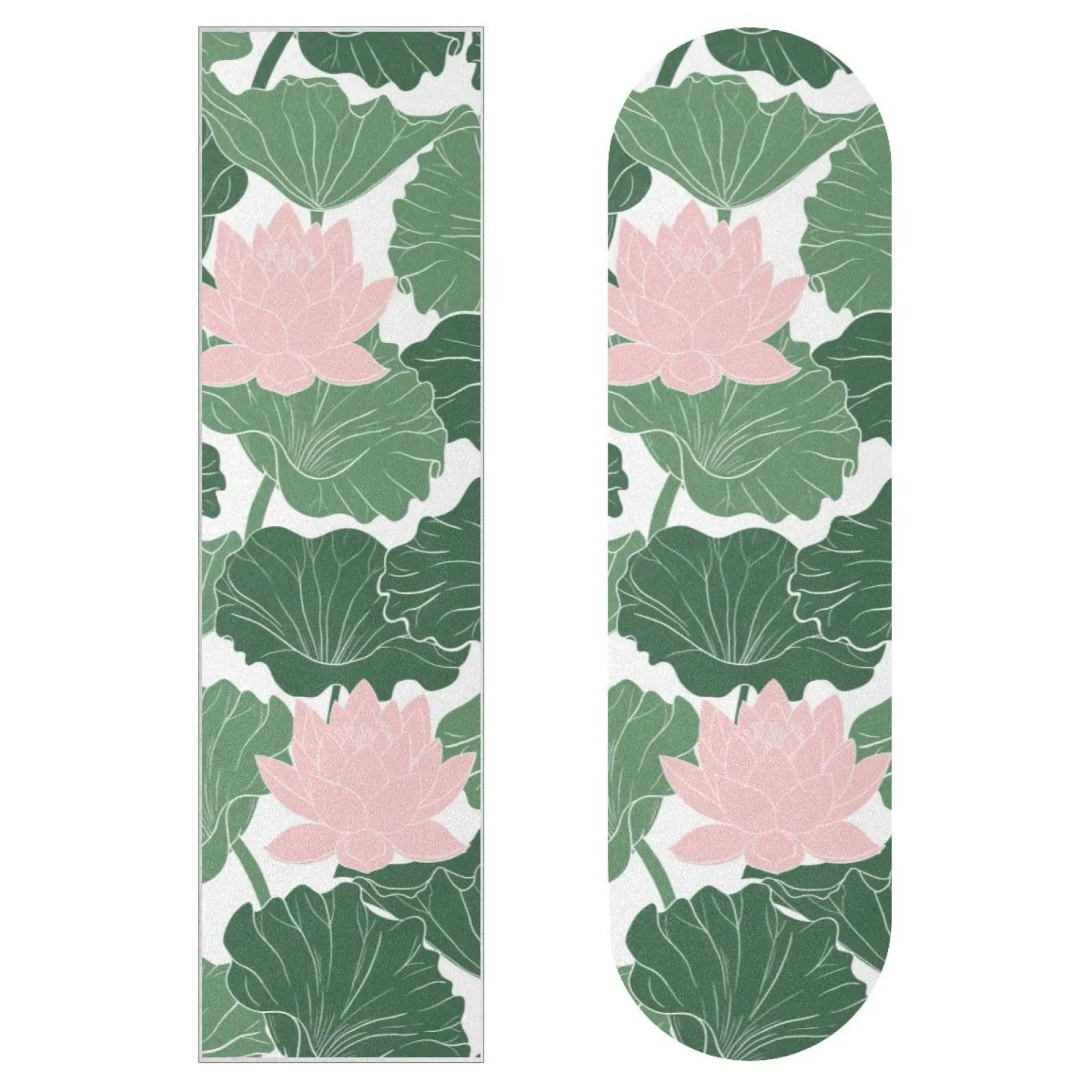 Skateboards Grip Tape Design Frogs Jumping Lotus Leaves in Pond Longboard Anti Slip Sandpaper Sticker Skateboards Paper 33x9Inch