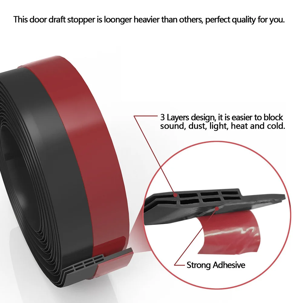 

100cm Windbreak Strip Internal Door Draft Excluder Strip Tape Bottom Seal Stopper Soundproof Door Hardware Sealing Strips