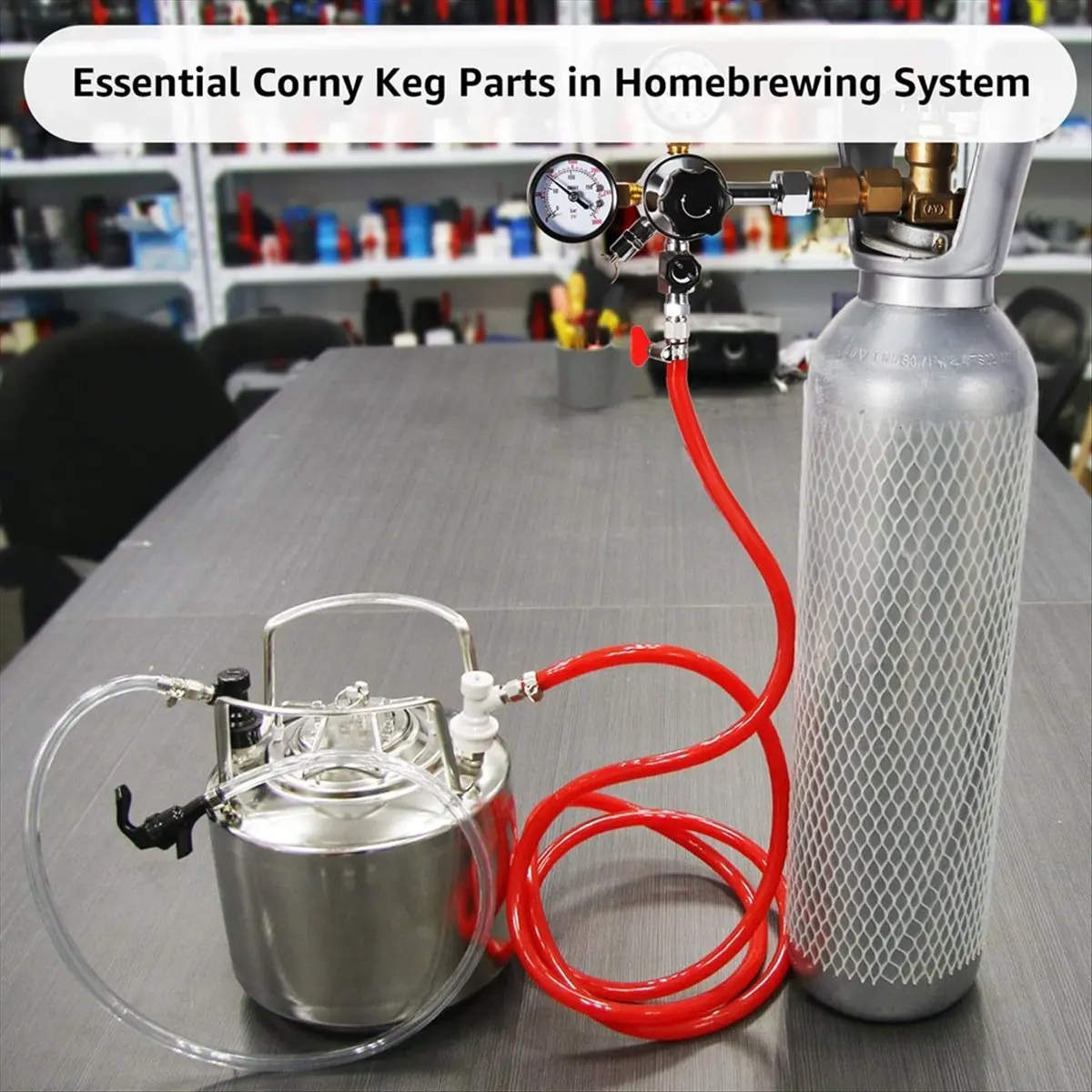 A89X Ball Lock Keg Post Quick Disconnect Set, Corny Keg Connectors, Homebrew Stainless Corny Keg Post 19/32-18 Female Thread