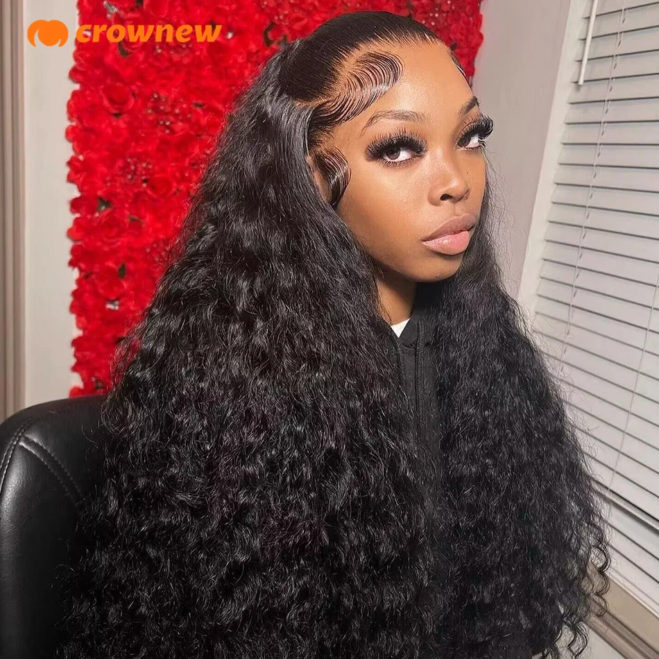 Curly Glueless Wig Human Hair 13X4 Hd Transparent Lace Front Human Hair 180% Deep Wave Frontal Wig Preplucked Wigs Humain Hair