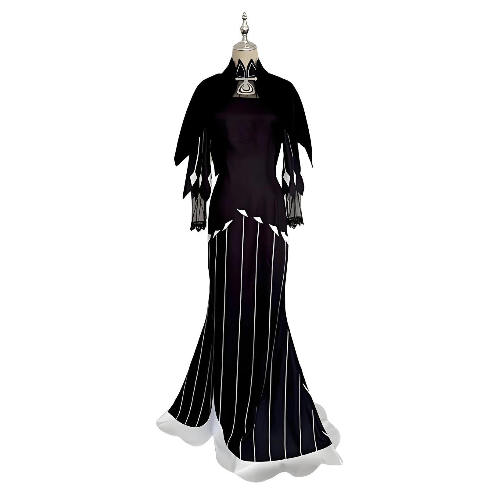 

Echidna Cosplay Costume Anime Girl Gothic Witch Black Mermaid Dress With Cape Uniform Set For Halloween Carnival Party