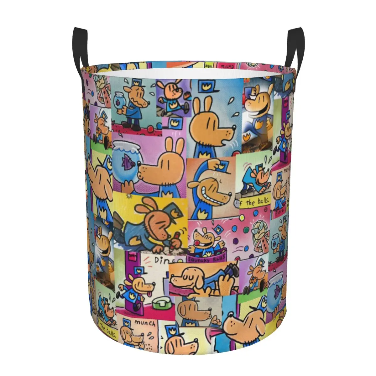 Custom Cartoon Dogs Comics Laundry Basket Collapsible Large Clothes Storage Bin Anime Baby Hamper