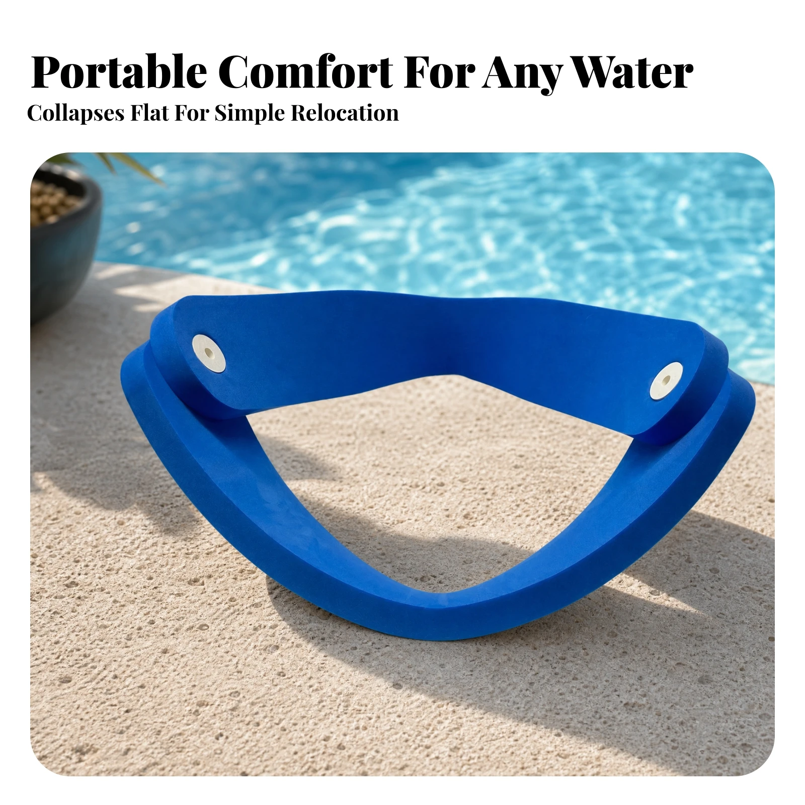 Floating Water Chair Portable Floating Chair with Backrest Saddle Style Water Flotation Device Collapsible Easy to Store