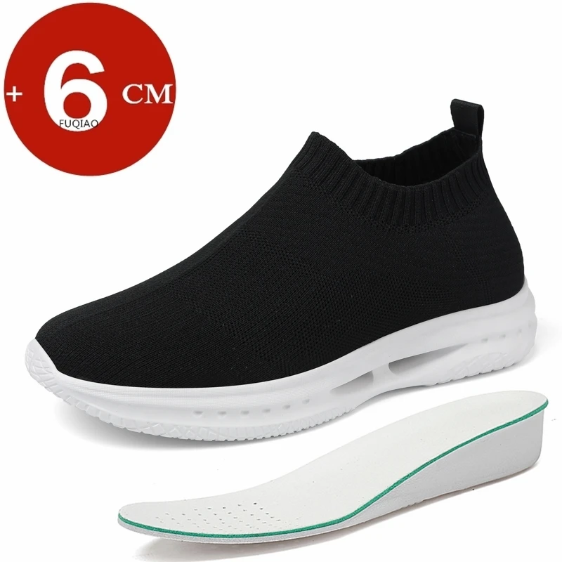 

Height Increase 6cm Unisex Soft Lightweight Slip On Sneakers Comfortable Casual Elevator Shoes for Men Women Lift Sports Shoes