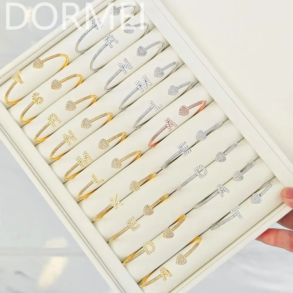 

lateefah new bracelet features a bar cuff bracelet, a Mother's Day gift bracelet, a full zircon letter heart-shaped bracelet