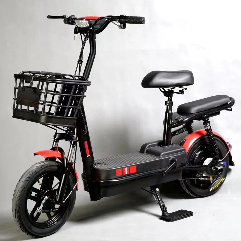 Cheap Price 400W 48V Step Through Ebike City 14 Inch Electric Scooter Bike With Seat image 6