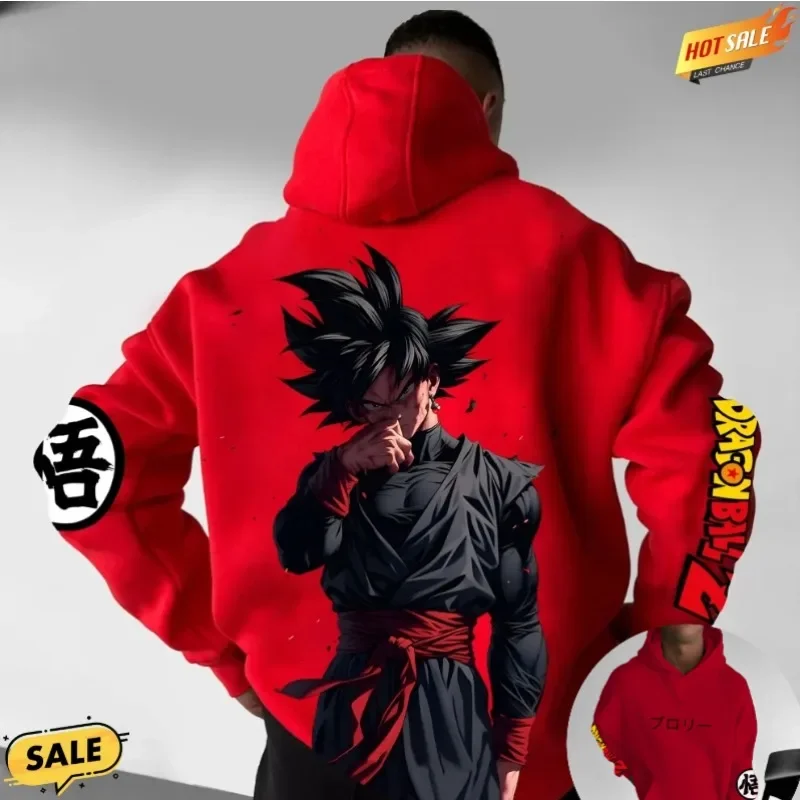 

Мужская толстовка с капюшоном Dragon Ball Animation, уличный свободный повседневный пуловер, осень/зима, топ в стиле Харадзюку с принтом Super Saiyan для родителей и детей