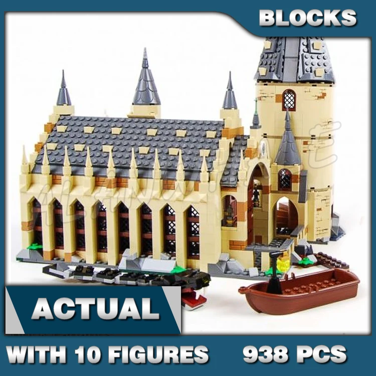 

938pcs Magical World of Wizards School Great Hall 4-level Tower Caslte Boat 11344 Building Blocks Toy Compatible With Model