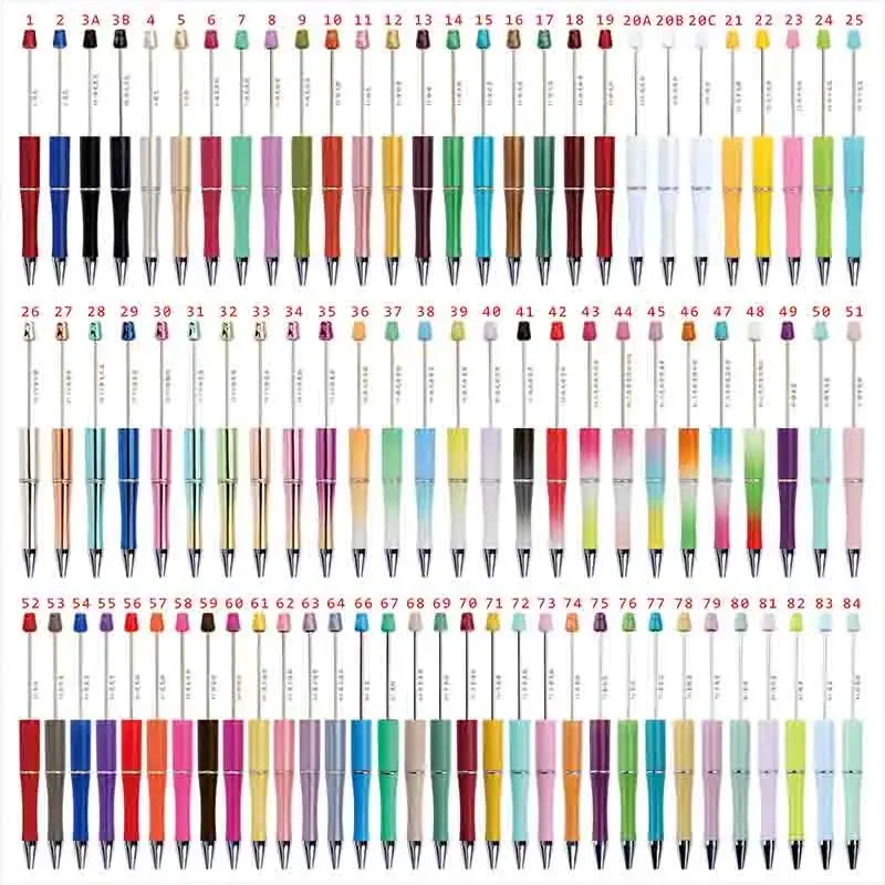 100Pcs Newest  ColourMixed Colour Plastic Beadable Pen Gift Ball Pen Kidsparty Personalized Gift Wedding Gift for Guest